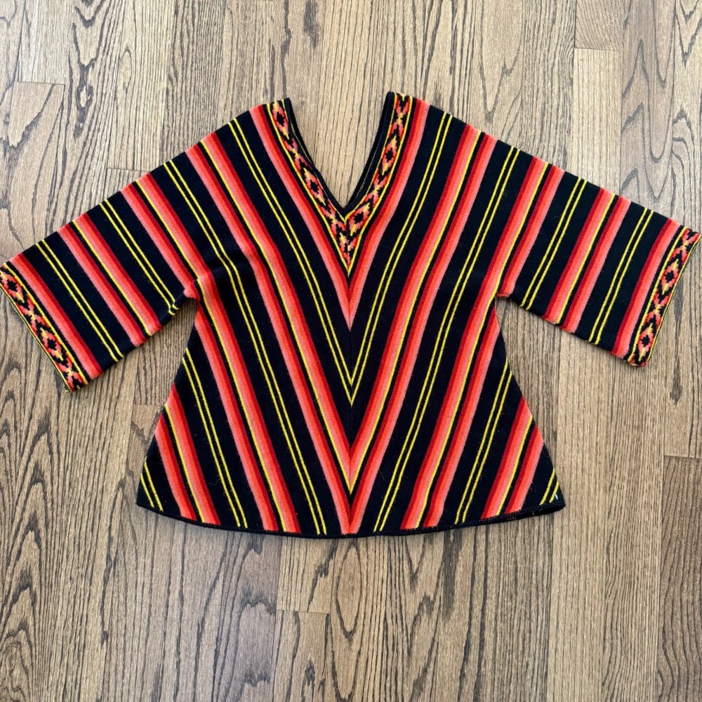 Vintage 1970s Pullover Southwest Sweater by Cuddle Knit, Sunset,‎ Size M